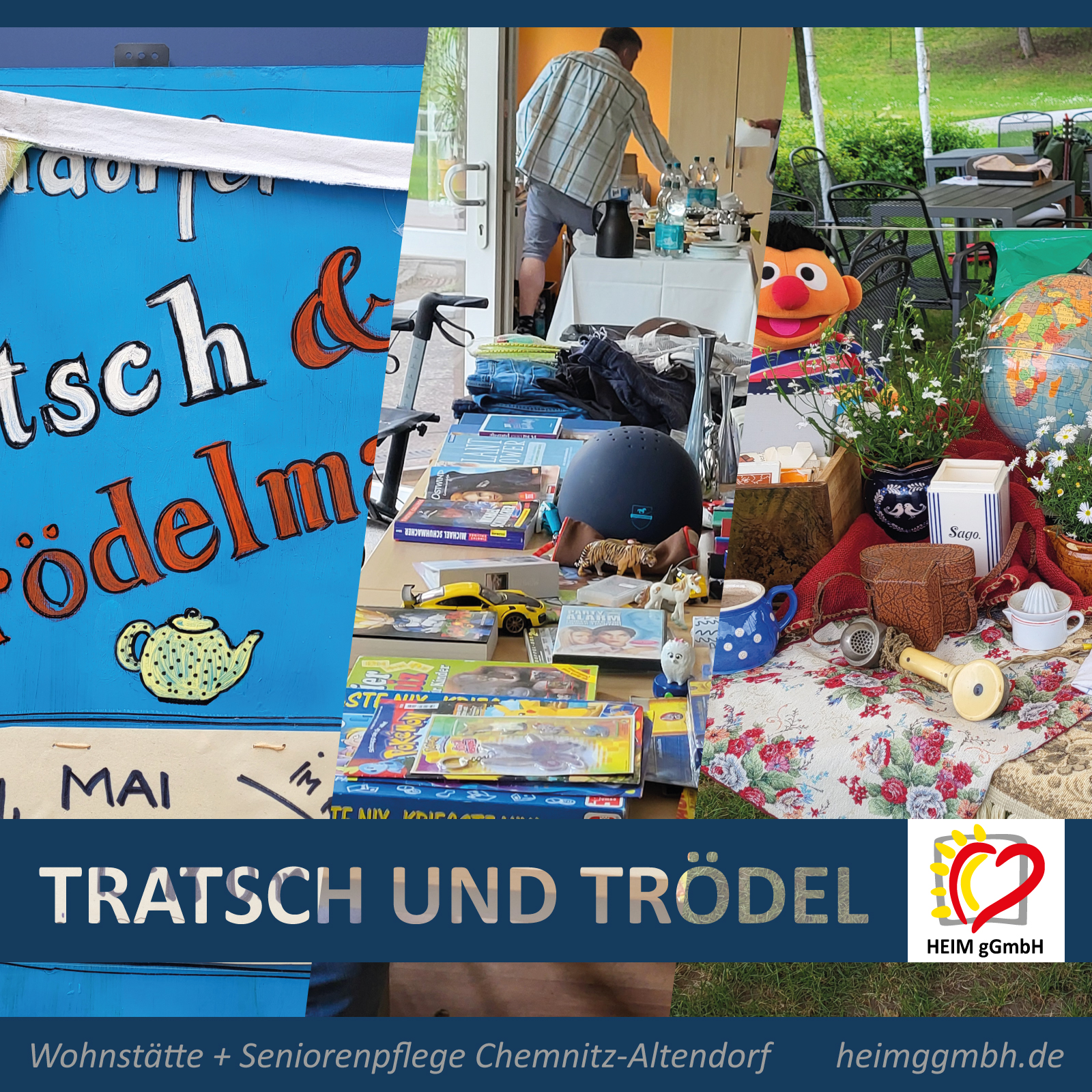 Tratsch und Trödel beim zweite Altendorfer Tratsch- und Trödelmarkt in der Wohnstätte der HEIM gGmbH in Chemnitz-Altendorf