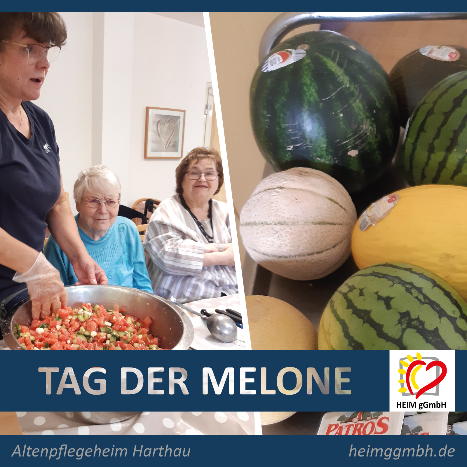 Viel Wissenswertes und Leckeres zum Tag der Melone im Altenpflegeheim Chemnitz-Harthau der HEIM gemeinnützigen GmbH