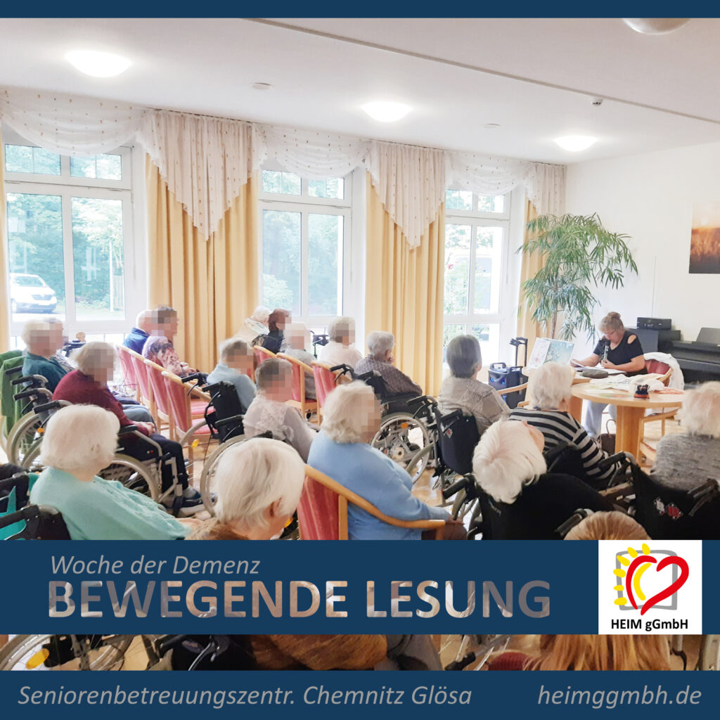 Rückblick: bewegende Lesung im Seniorenbetreuungszentrum Glösa der HEIM gemeinnützigen GmbH zur Woche der Demenz