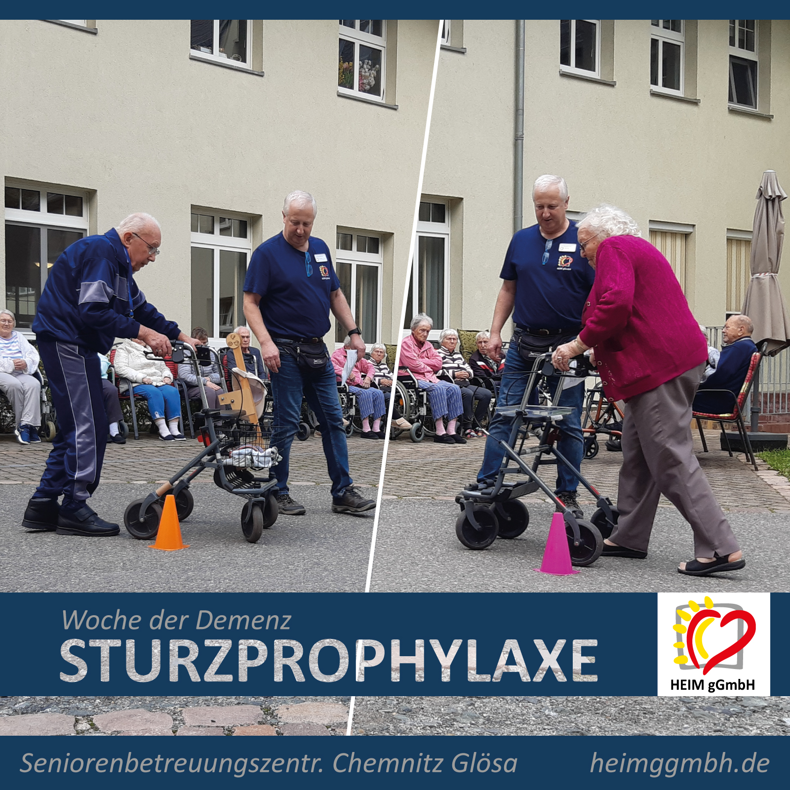 Woche der Demenz - Sturzprophylaxe ganz praktisch - Praxisübung im Seniorenbetreuungszentrum Chemnitz Glösa der HEIM gGmbH