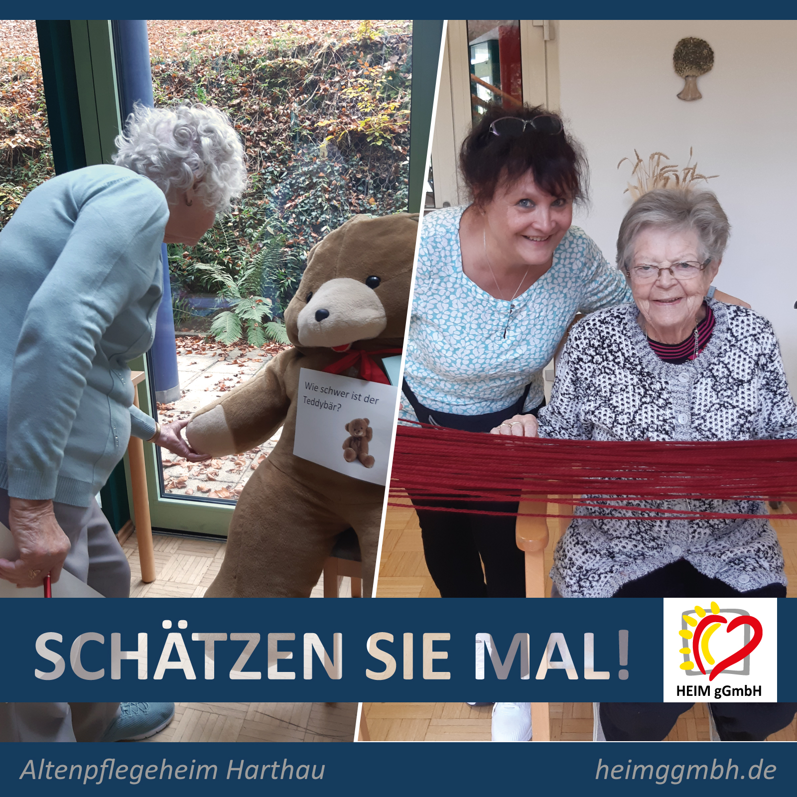 Schätzen Sie mal! Eine sinnvolle und anregende Aktion im Altenpflegeheim Chemnitz Harthau der HEIM gemeinnützigen GmbH.