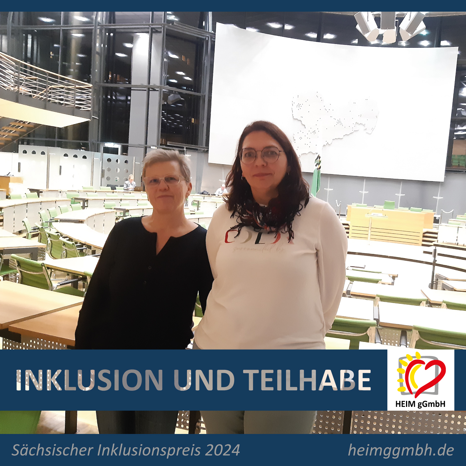 Eine Delegation der HEIM gemeinnützigen GmbH zu Besuch in Dresden bei der Preisverleihung des Sächsischen Inklusionspreis.