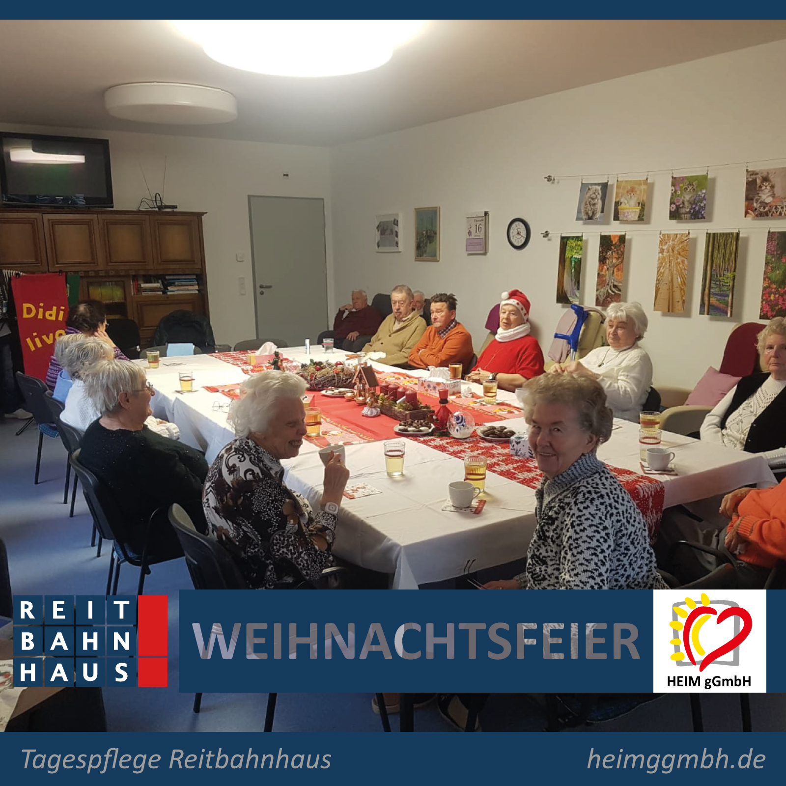 Fröhliche und entspannte Weihnachtsfeier in der Tagespflege im Chemnitzer REITBAHNHAUS der HEIM gemeinnützigen GmbH