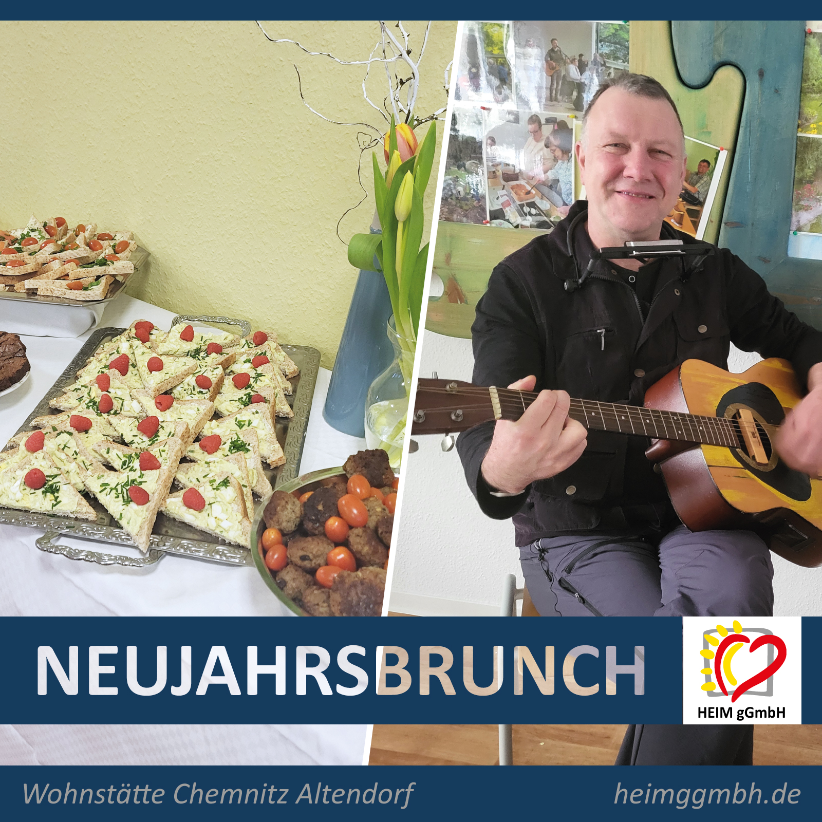 Neujahrsbrunch in der Wohnstätte für Menschen mit kognitiver Behinderung in Chemnitz Altendorf der HEIM gemeinnützigen GmbH